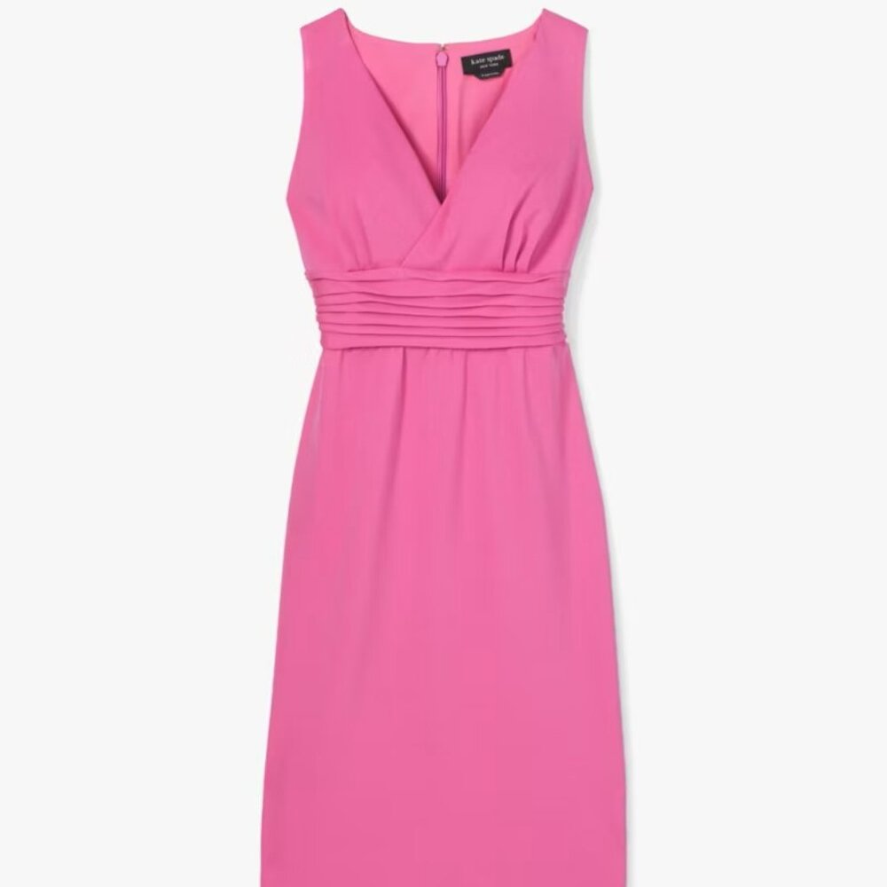 NWT Kate Spade V-neck Ponte Dress in Rhododendron Grove, Size 14